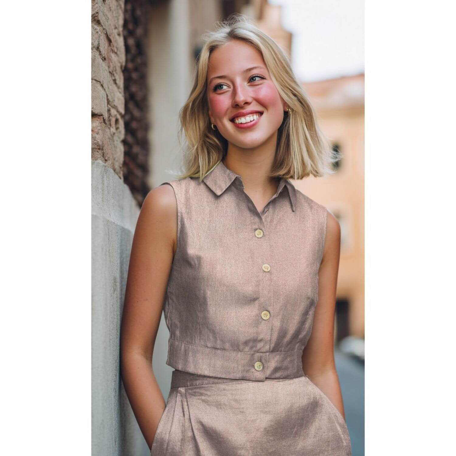 Baumwoll-Webware - Uni Metallic Foil Bronze-2 Baumwoll-Webware - Uni Metallic Foil Bronze-2