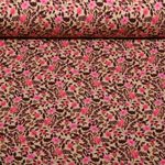 Sommersweat - French Terry Digitaldruck Blüten Beige Rosa