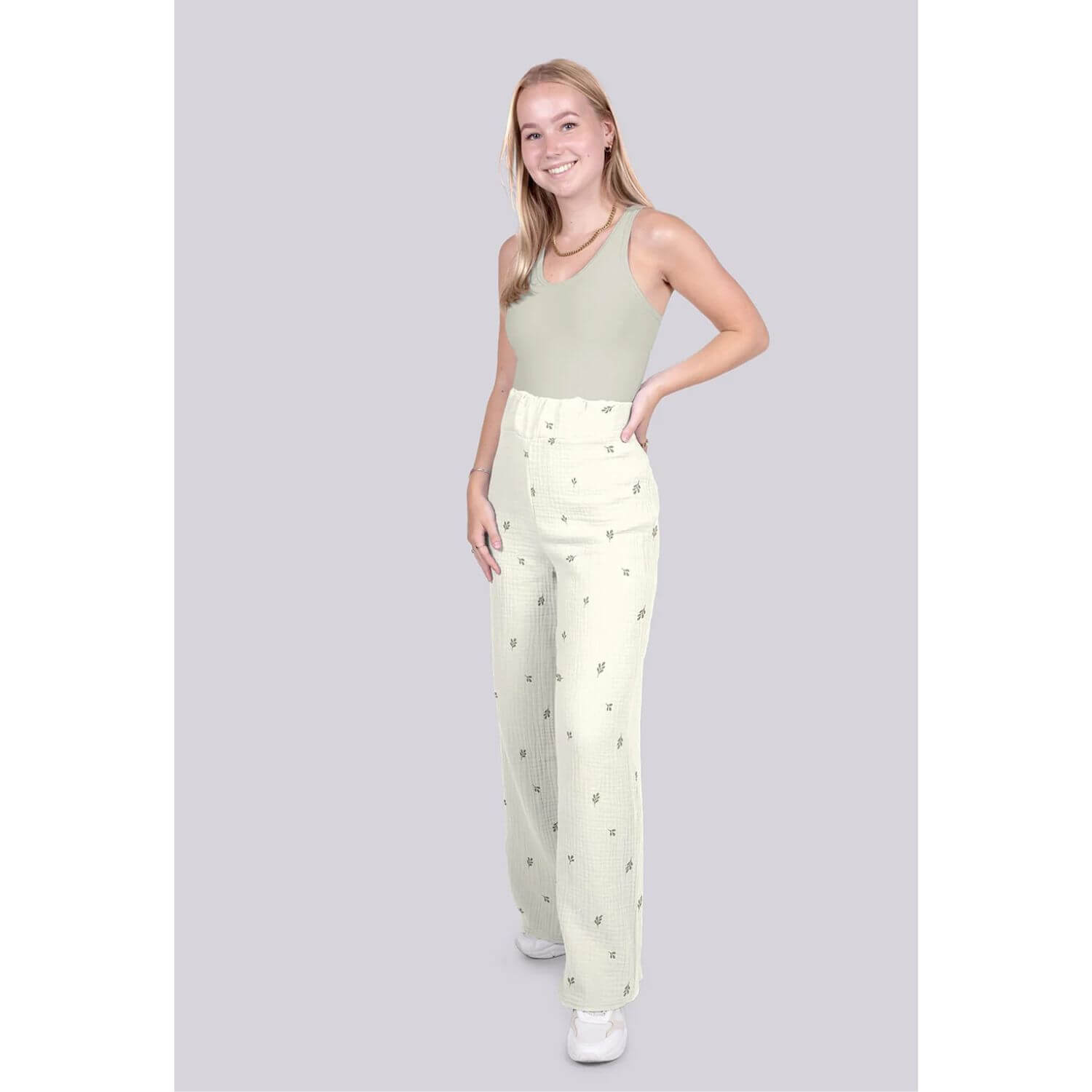 Baumwoll Musselin - Kleine Zweige Offwhite-1 Baumwoll Musselin - Kleine Zweige Offwhite-1