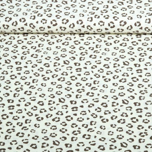 Baumwoll-Popeline - Kleines Leomuster Beige Braun