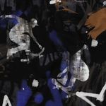 Tissu sweat d'été - French Terry à impression numérique planche graffiti bleu