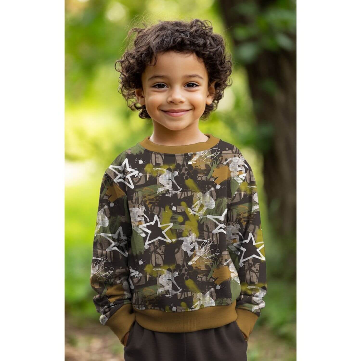 Sommersweat - French Terry Digitaldruck Graffiti Board Grün-1 Sommersweat - French Terry Digitaldruck Graffiti Board Grün-1