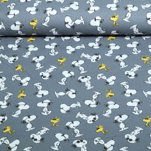 Jersey - Digitaldruck Snoopy Grau