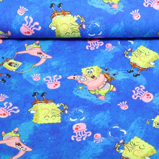 Jersey - Digitaldruck Spongebob & Patrick Star Blau