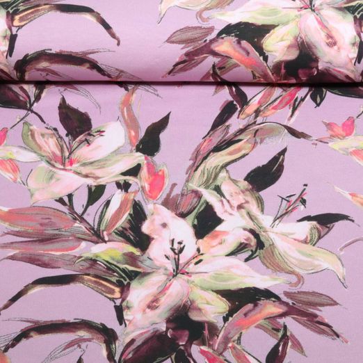 Jersey - Digitaldruck Lilien Altrosa