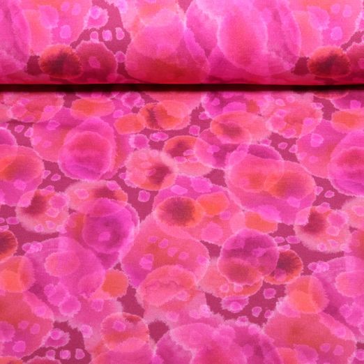 Sweat - French Terry Digitaldruck Aquarellflecken Magenta Angeraut