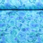 Sweat - French Terry Digitaldruck Aquarellflecken Petrol Angeraut