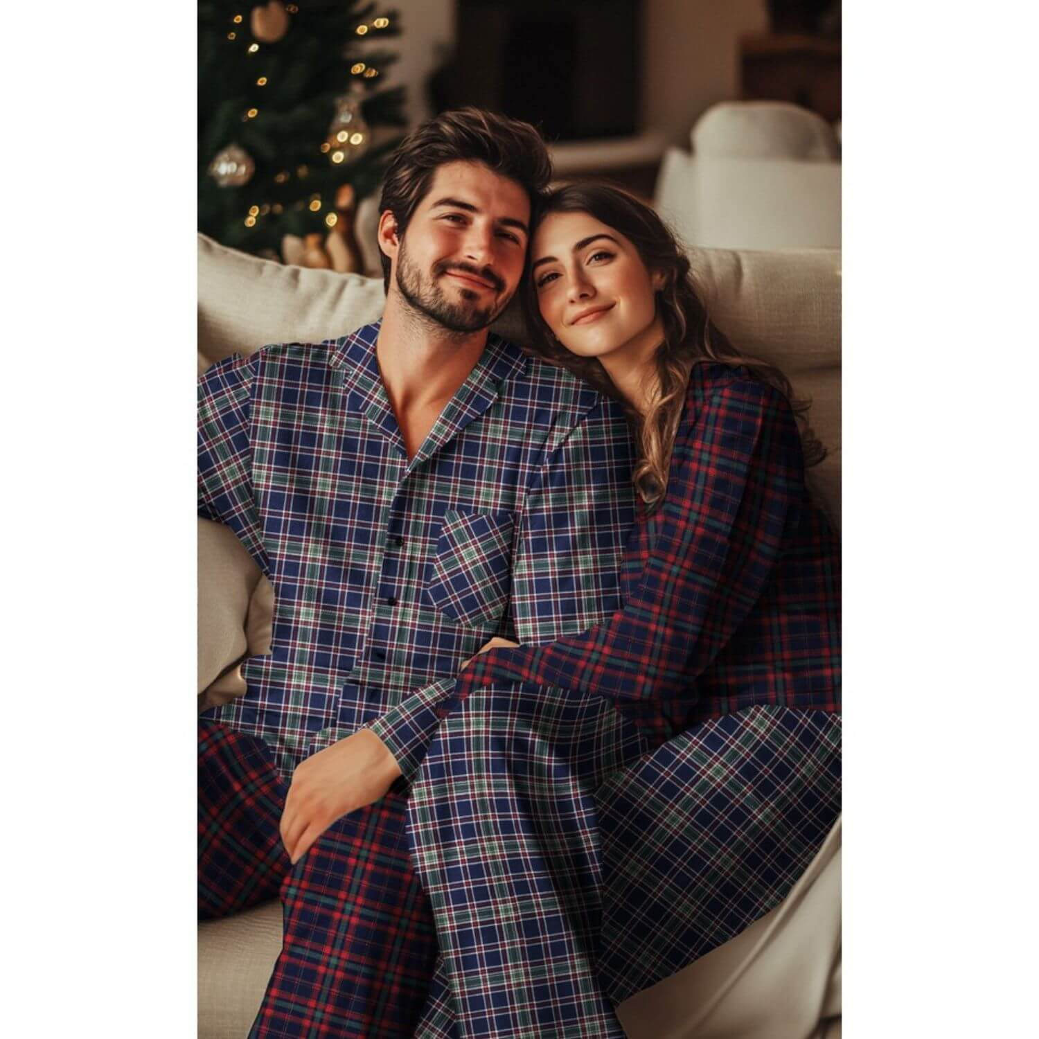 Baumwoll-Flanell - Karo Navy Weiß-1 Baumwoll-Flanell - Karo Navy Weiß-1