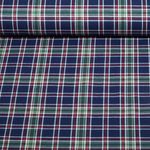 Flanelle de coton - Carreaux Bleu marine Blanc