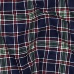 Flanelle de coton - Carreaux bleu marine et blanc