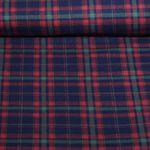 Baumwoll-Flanell - Karo Navy Rot
