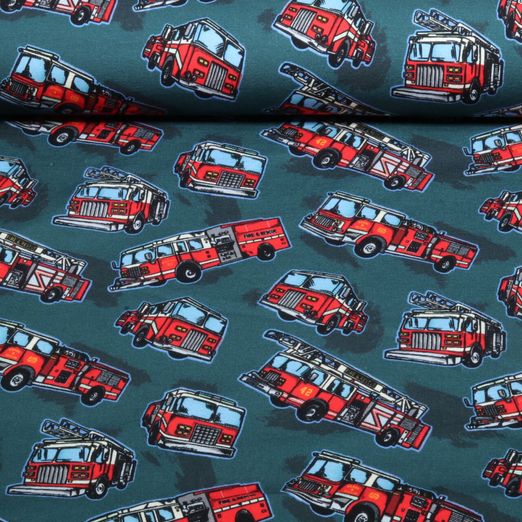 Jersey - Digitaldruck Feuerwehr Fahrzeuge Petrol