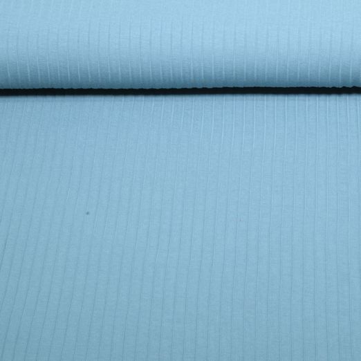 Rippjersey - XL Rippe 5mm Uni Jeansblau
