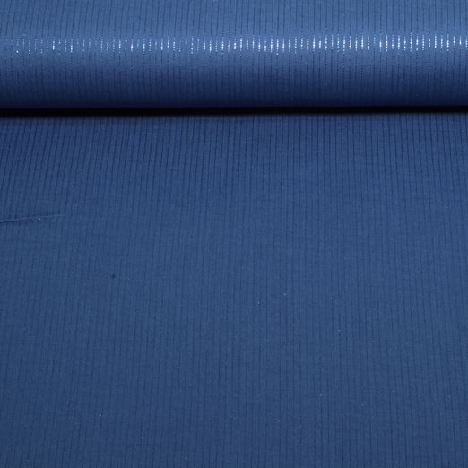 Baumwoll-Musselin - Double Gauze Lurex Streifen Blau