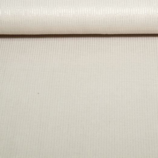 Baumwoll-Musselin - Double Gauze Lurex Streifen Beige