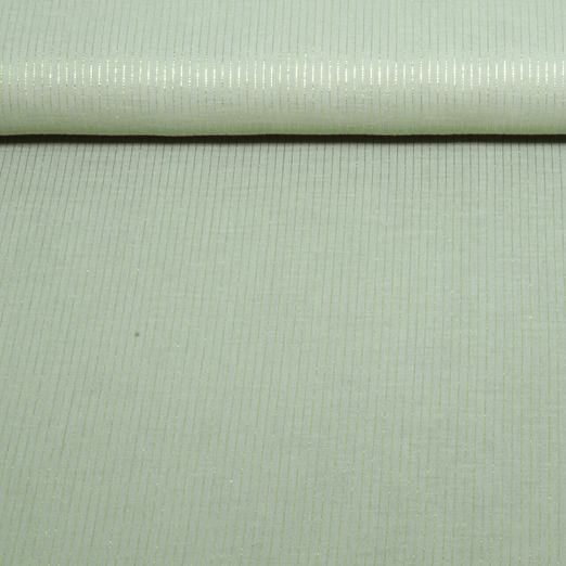 Baumwoll-Musselin - Double Gauze Lurex Streifen Salbei