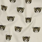 Popeline en coton bio Naturel - Petit tigre Naturel