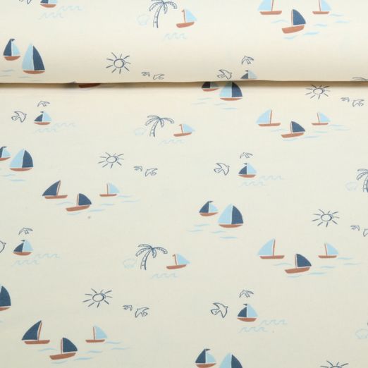 Bio Jersey Natural - Segelboote Natur