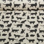 Canvas Recycelt  - Digitaldruck Leinenlook Katzen Beige