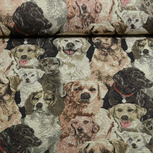 Gobelin - Hunde Beige Multicolor