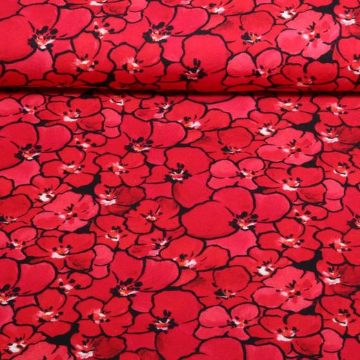 Jersey de viscose - Impression digitale Fleurs des champs Beige