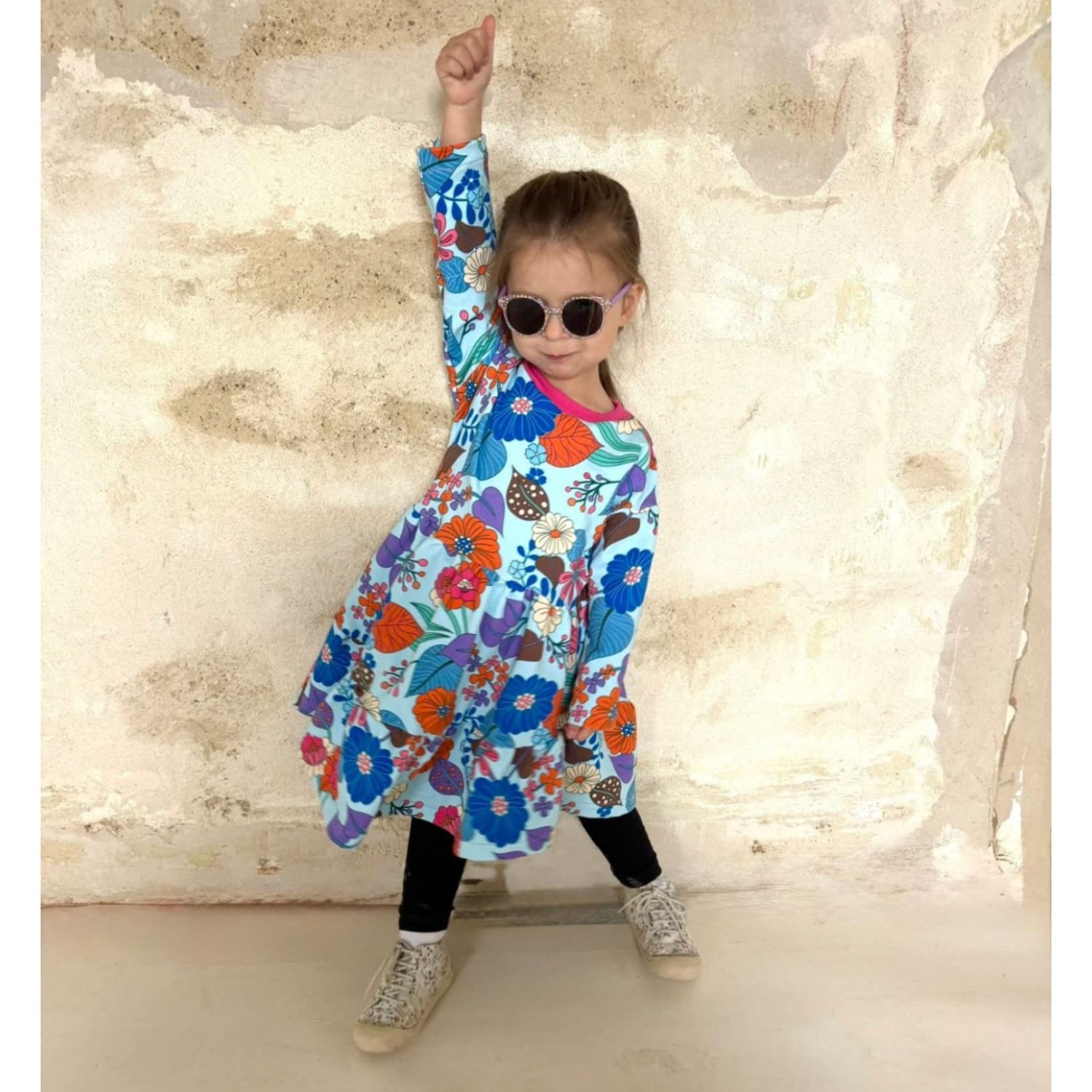 Bio Sommersweat - HHL Gleam Bloomorama Hellblau-2 Bio Sommersweat - HHL Gleam Bloomorama Hellblau-2