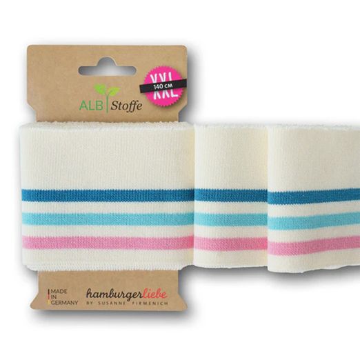 Cuff Me College - creme - petrol - rosa