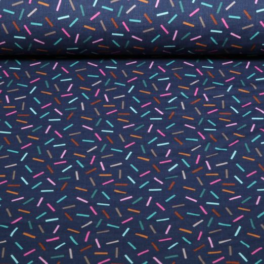 Bio Musselin Glatt - HHL Gleam Glimmerbits Navy