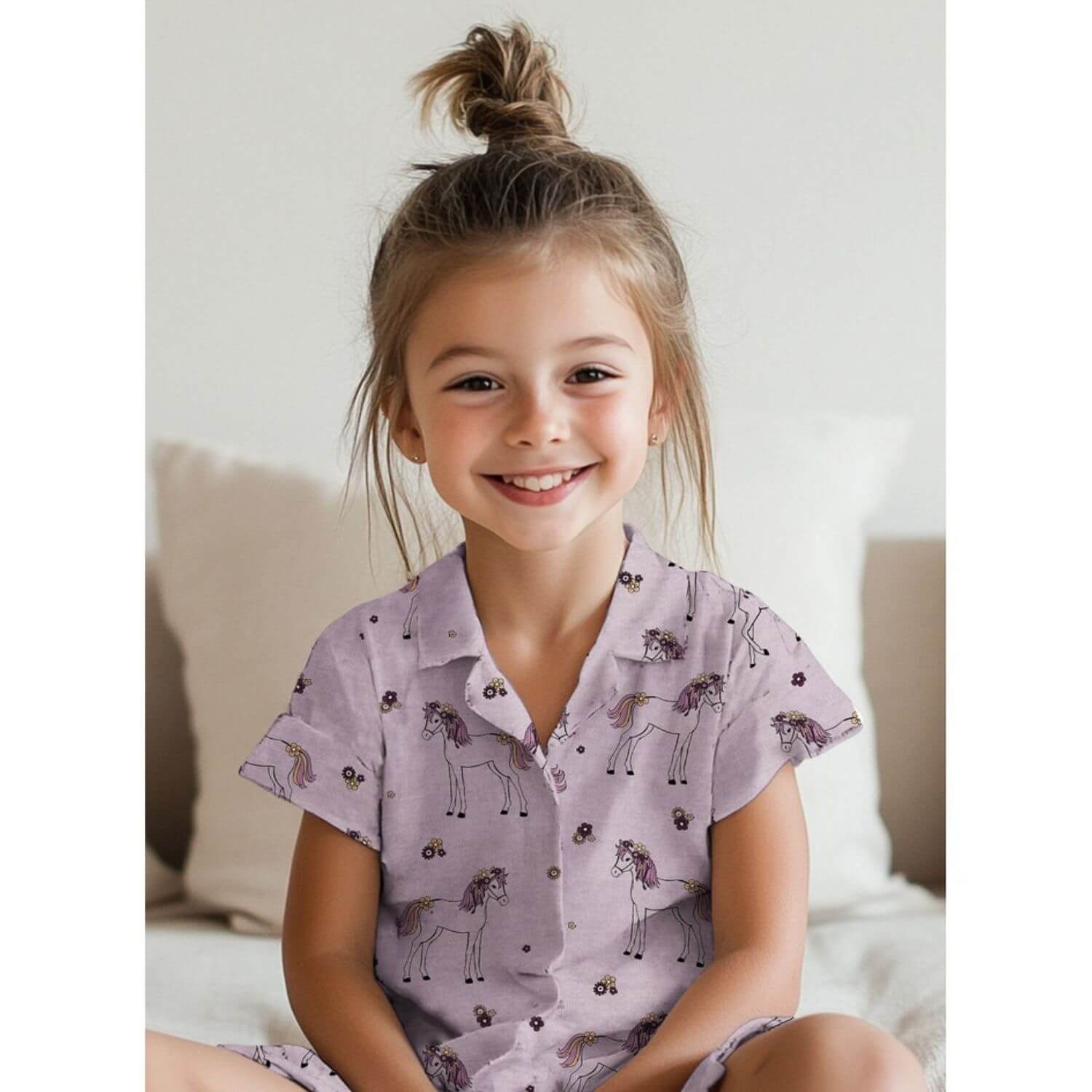 Jersey - Pferde Glitzer Flieder Melange-1 Jersey - Pferde Glitzer Flieder Melange-1