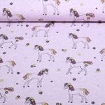 Jersey - Pferde Glitzer Flieder Melange