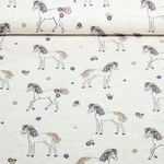 Jersey - Pferde Glitzer Ecru Melange