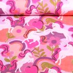 Jersey de coton - Impression numérique Licornes mauve