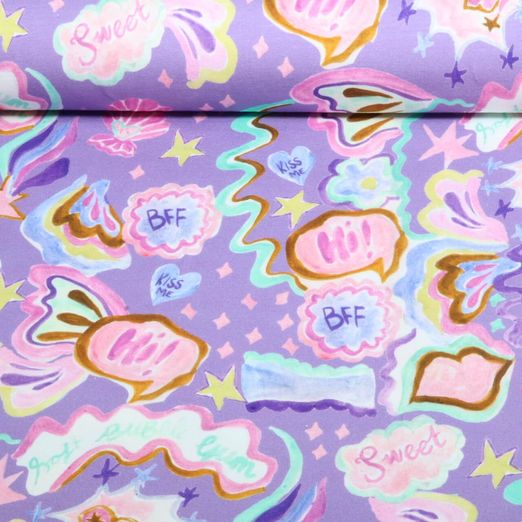 Jersey - Digitaldruck Malerei BFF Lavendel
