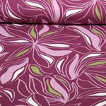 Viskosejersey - Blüten Dunkles Mauve
