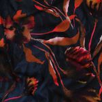 Jersey - Digitaltryk akvarelblomster navy