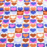 Baumwoll-Popeline - Herzen Ecru