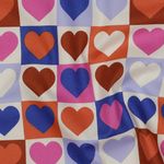 Popeline de coton - Cœurs écru