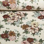 Gobelin - Chenille Blüten Gold Beige