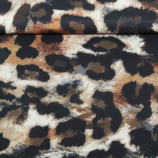 Kleider und Blusenstoff - Stretch Großes Leo Schwarz