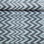 Nachhaltiger Jacquard Canvas - ZickZack Design Grau