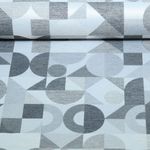 Nachhaltiger Jacquard Canvas - Geo Design Grau