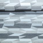 Nachhaltiger Jacquard Canvas - Geostreifen Design Grau