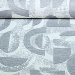 Nachhaltiger Jacquard Canvas - Retro Design Hellgrau