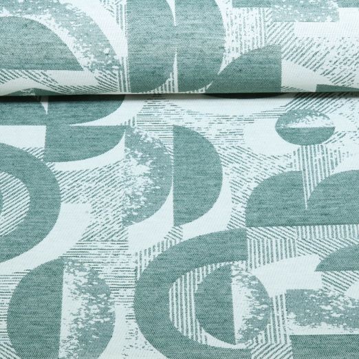 Nachhaltiger Jacquard Canvas - Retro Design Grün