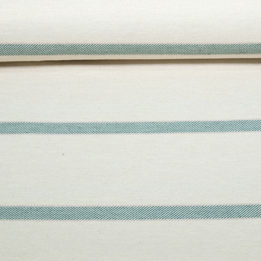 Nachhaltiger Jacquard Leinen Canvas - Streifen Ecru Grün