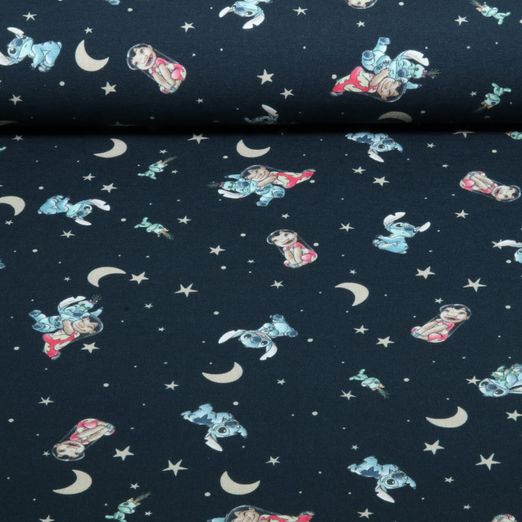 Jersey - Digitaldruck Lilo & Stitch Monde Navy
