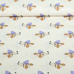 Popeline de coton - Teckel avec coeur Ecru