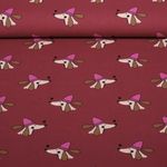 Baumwoll-Popeline - Dackel Mit Herz Bordeaux