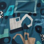 Popeline de coton - impression numérique véhicules pétrole Popeline de coton - impression numérique véhicules pétrole