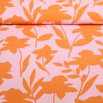 Viskose - Blumen Rosa Orange